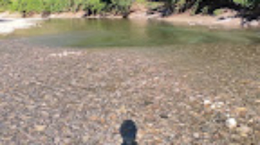 Una siluette con sfondo il fiume.